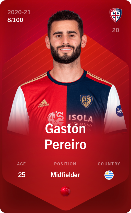 Sorare - Sorare Official - Gastón Pereiro 2020-21 • Rare 8/100 - NFT # 105300552654410994673167562045002485856536467562600105258609005211209559300423