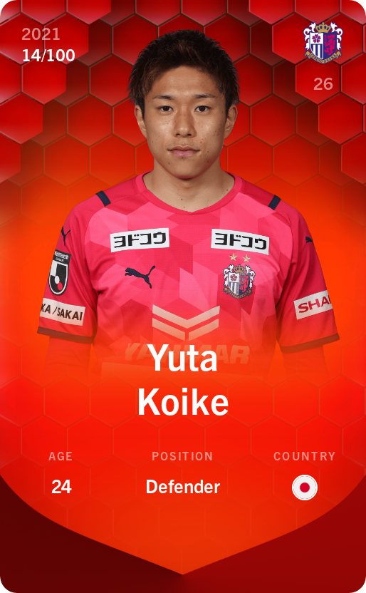 Sorare - Sorare Official - Yuta Koike 2021-22 • Rare 14/100 - NFT # 111534257232839177978339943070746419774144407788085293584305879679527448256346