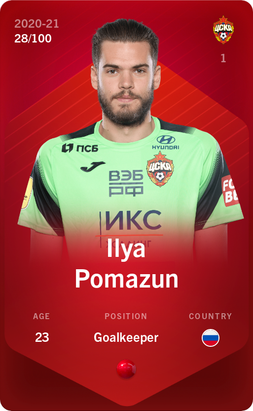 Sorare - Sorare Official - Ilya Pomazun 2020-21 • Rare 28/100 - NFT # 56669535629501350734995954337660525812436734239030681267127392842026384523618