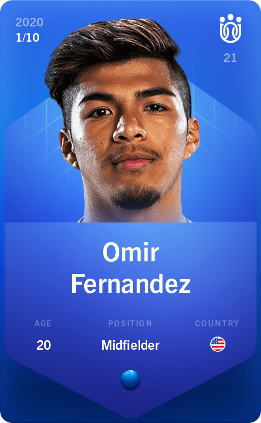 Sorare - Sorare Official - Omir Fernandez 2020-21 • Super Rare 1/10 - NFT # 38802886394726265969829478036552481678028264557160538463539136180346970758154
