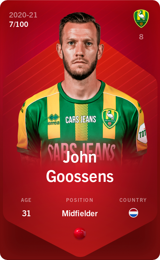 Sorare - Sorare Official - John Goossens 2020-21 • Rare 7/100 - NFT # 18724979689988937499898539659021045333316911924968475889610906889176518468687