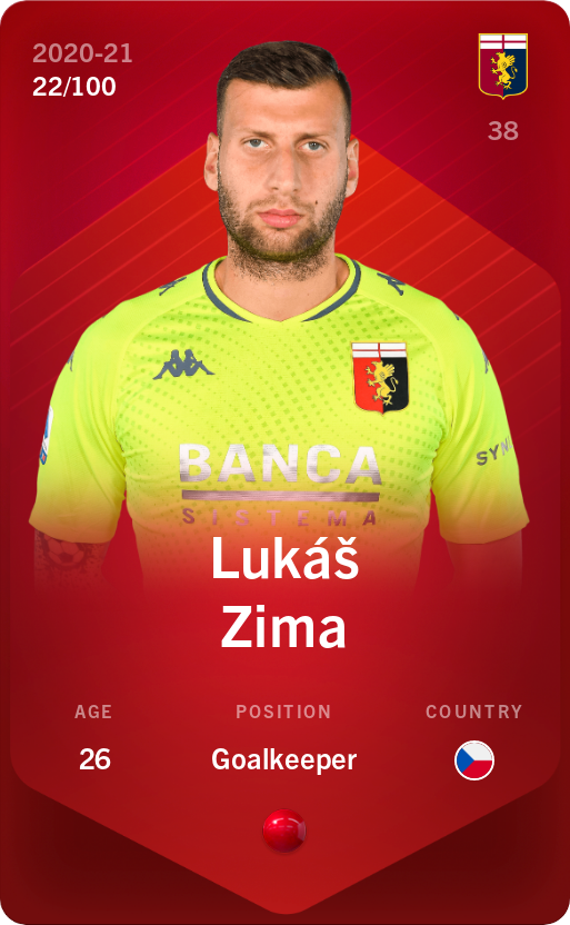 Sorare - Sorare Official - Lukáš Zima 2020-21 • Rare 22/100 - NFT # 100926802563720404245792460796903866242129638320234752609266377594409545099253