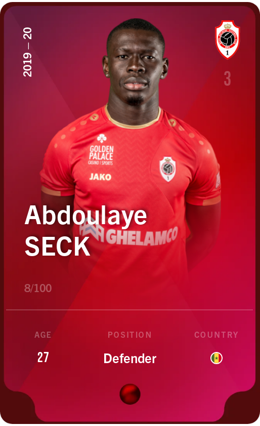 Sorare - Sorare Official - Abdoulaye Seck 2019-20 • Rare 8/100 - NFT # 105131433489631994019728583329435764081570573677320807868507444181982055303192