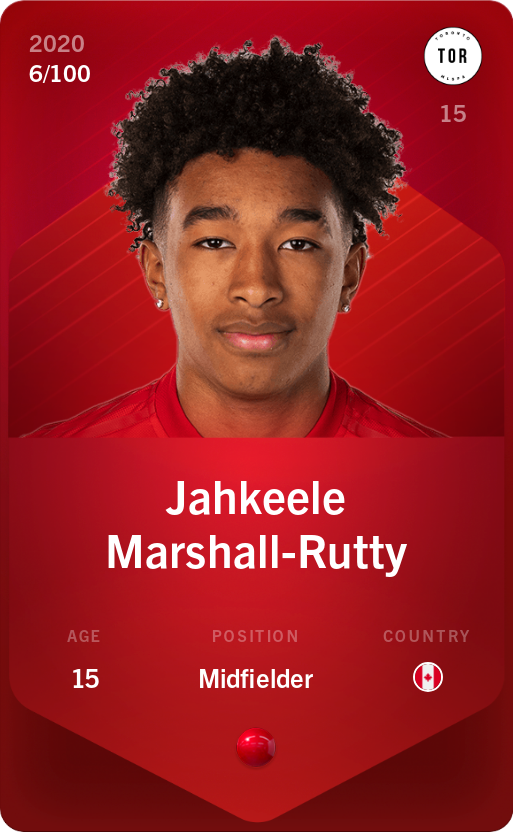 Sorare - Sorare Official - Jahkeele Marshall-Rutty 2020-21 • Rare 6/100 - NFT # 38561465965943136225961383632954114447031987305618858596504704679310371477718