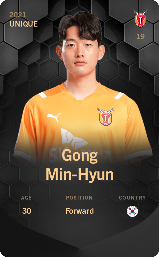 Sorare - Sorare Official - Gong Min-Hyun 2021-22 • Unique - NFT # 29006827773482097659770063370851298589153519803927112437054203689915771549795