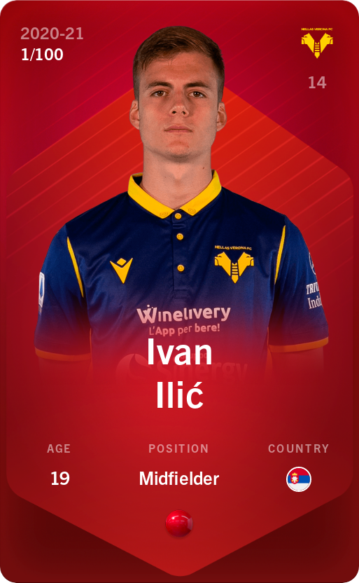 Sorare - Sorare Official - Ivan Ilić 2020-21 • Rare 1/100 - NFT # 800619405712446749162027278243530535927577786836367539710994895914286270808