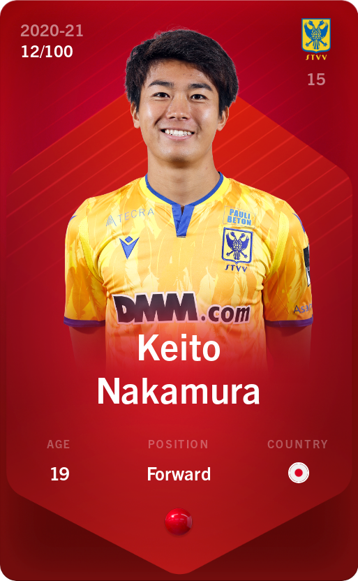 Sorare - Sorare Official - Keito Nakamura 2020-21 • Rare 12/100 - NFT # 16667025304396335078654941644810835463273165351256808308142827898099657190682