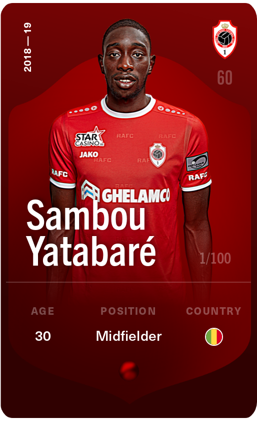 Sorare - Sorare Official - Sambou Yatabaré 2018-19 • Rare 1/100 - NFT # 43090336612444339014558182367206709009197943817856061580275966758480910254627