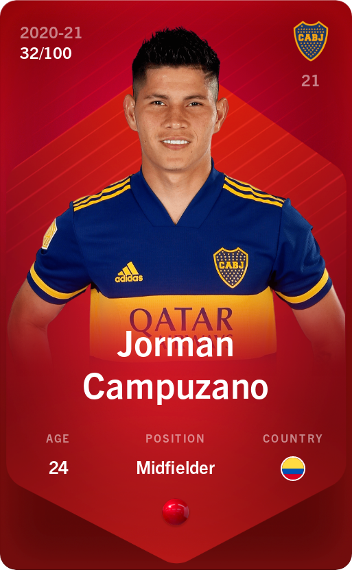 Sorare - Sorare Official - Jorman Campuzano 2020-21 • Rare 32/100 - NFT # 22382970612942850973442057778224193332931357026161724312344875899010439783885