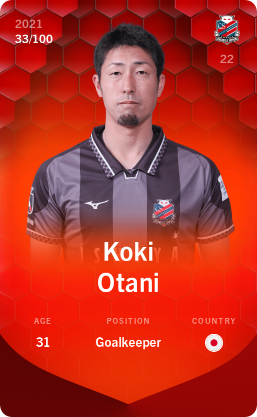 Sorare - Sorare Official - Koki Otani 2021-22 • Rare 33/100 - NFT # 15447070651397671288936365168786303063335714064654450755130286711868586285016