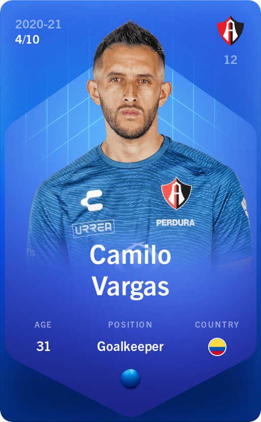 Sorare - Sorare Official - Camilo Vargas 2020-21 • Super Rare 4/10 - NFT # 65710673956296511936621841110623207042737494385073445505804824618988667744841