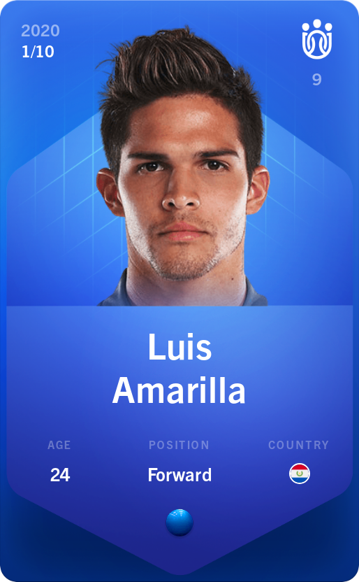 Sorare - Sorare Official - Luis Amarilla 2020-21 • Super Rare 1/10 - NFT # 82710582243371702601283470742495504282293192857783043587086018150961492996294