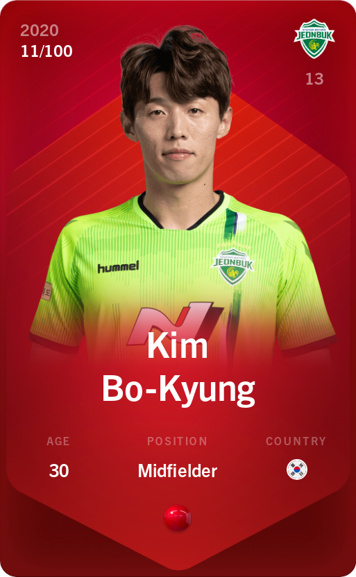 Sorare - Sorare Official - Kim Bo-Kyung 2020-21 • Rare 11/100 - NFT # 64433329996831126874544796640166430232348004564901995362057590495967449518127