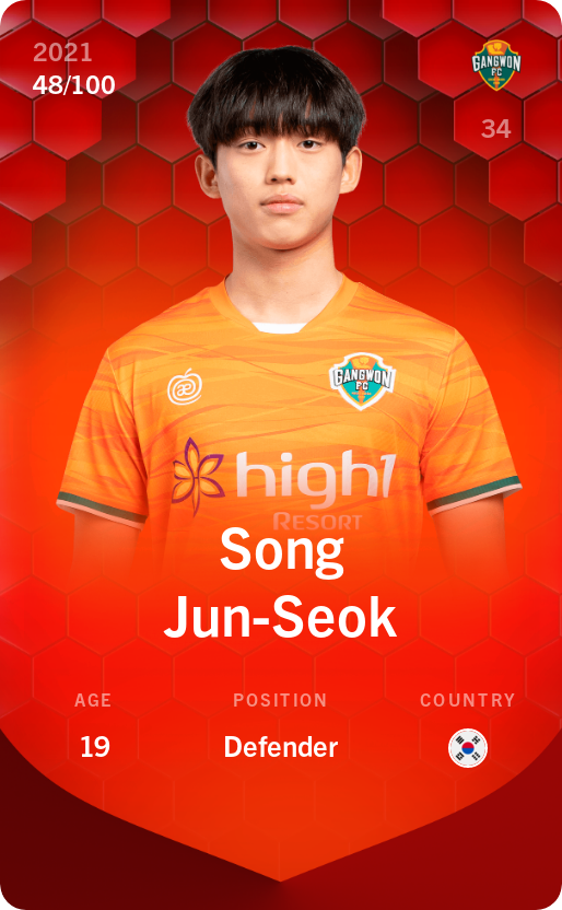 Sorare - Sorare Official - Song Jun-Seok 2021-22 • Rare 48/100 - NFT # 64965107340409541430049158147906465403291623733548161860215321048148948074015