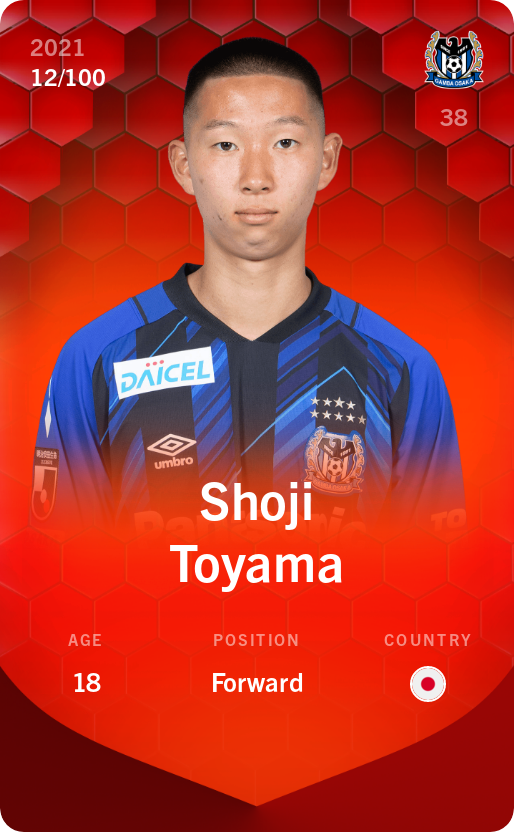 Sorare - Sorare Official - Shoji Toyama 2021-22 • Rare 12/100 - NFT # 4025608970426616163227031621297429447125044416762149375661402096767535650826