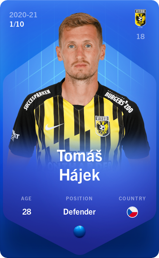 Sorare - Sorare Official - Tomáš Hájek 2020-21 • Super Rare 1/10 - NFT # 28795459001988479520383944394223875274681010159182361908973142190157307881558