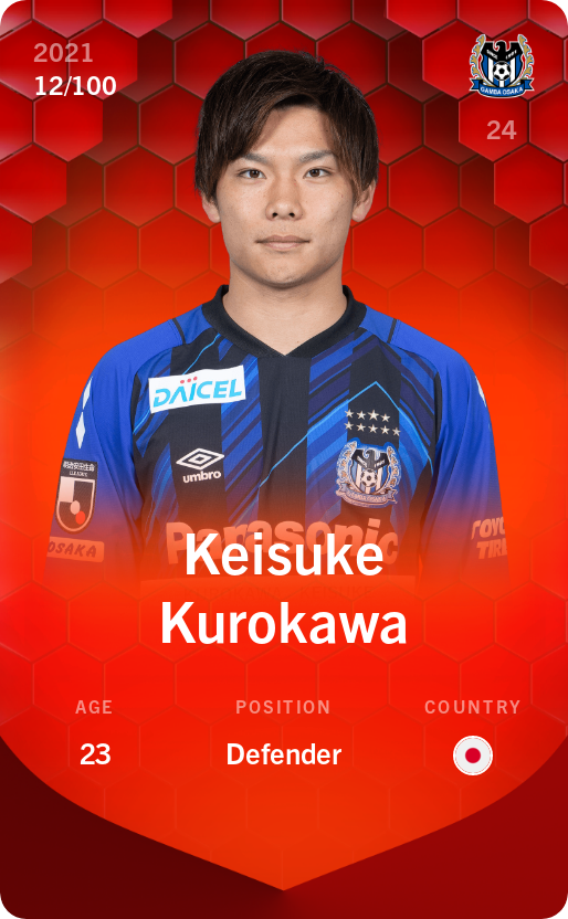 Sorare - Sorare Official - Keisuke Kurokawa 2021-22 • Rare 12/100 - NFT # 106907595977990189523772287619384824137239554981019636652582608657887531843559