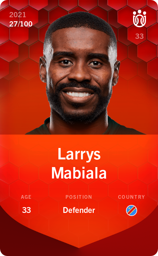 Sorare - Sorare Official - Larrys Mabiala 2021-22 • Rare 27/100 - NFT # 114592943773674214071456118938594713198159763780248355986494686787294769464120