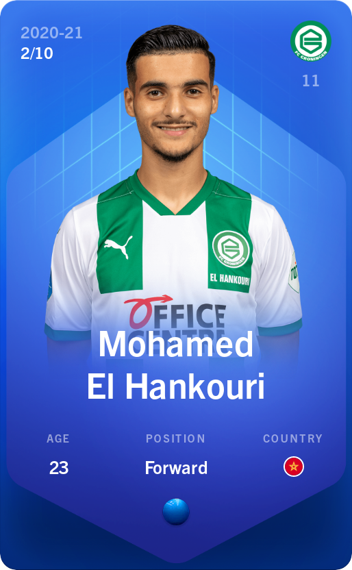 Sorare - Sorare Official - Mohamed El Hankouri 2020-21 • Super Rare 2/10 - NFT # 5074463586752238355284325213432154378274709291442614259092387647643053548377