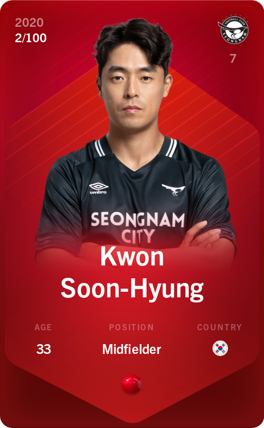 Sorare - Sorare Official - Kwon Soon-Hyung 2020-21 • Rare 2/100 - NFT # 94526202049570593834517350145758474675326578618650550929558667965306868693387