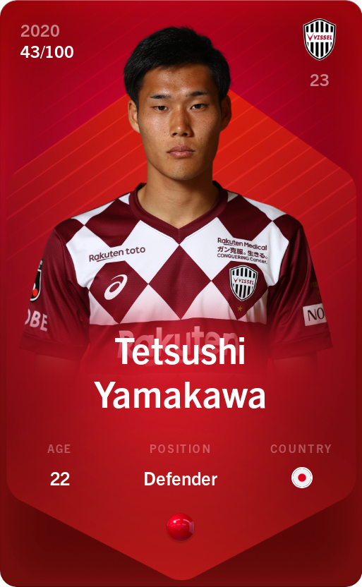 Sorare - Sorare Official - Tetsushi Yamakawa 2020-21 • Rare 43/100 - NFT # 55855487850015684422211109737780665766983485864959868727461299778461562796581