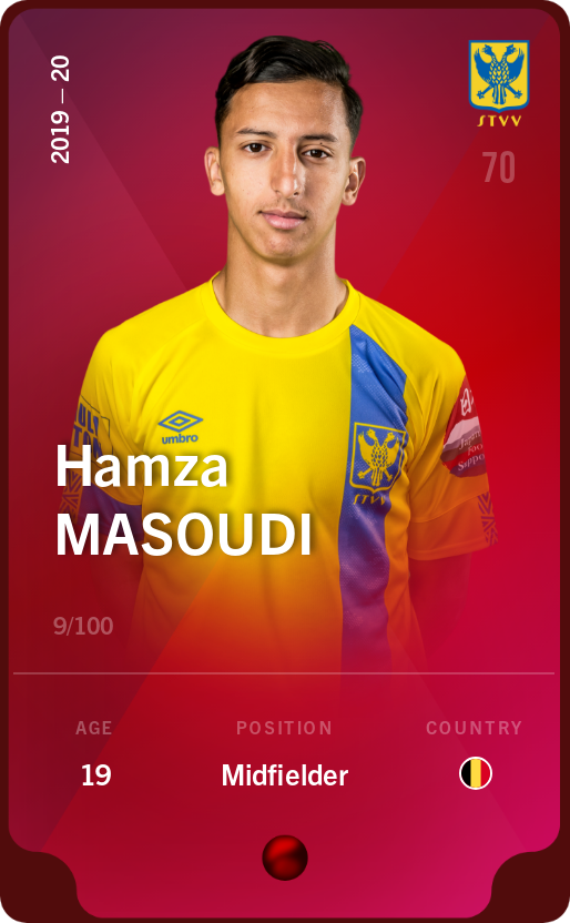 Sorare - Sorare Official - Hamza Masoudi 2019-20 • Rare 9/100 - NFT # 21908943543997852359985206092520473610345793815103974300563793496098565927726