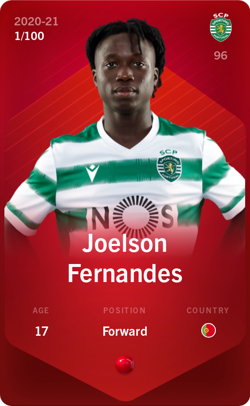 Sorare - Sorare Official - Joelson Fernandes 2020-21 • Rare 1/100 - NFT # 107893024310462828706736280046122635393030709322404047660474304645621525257715
