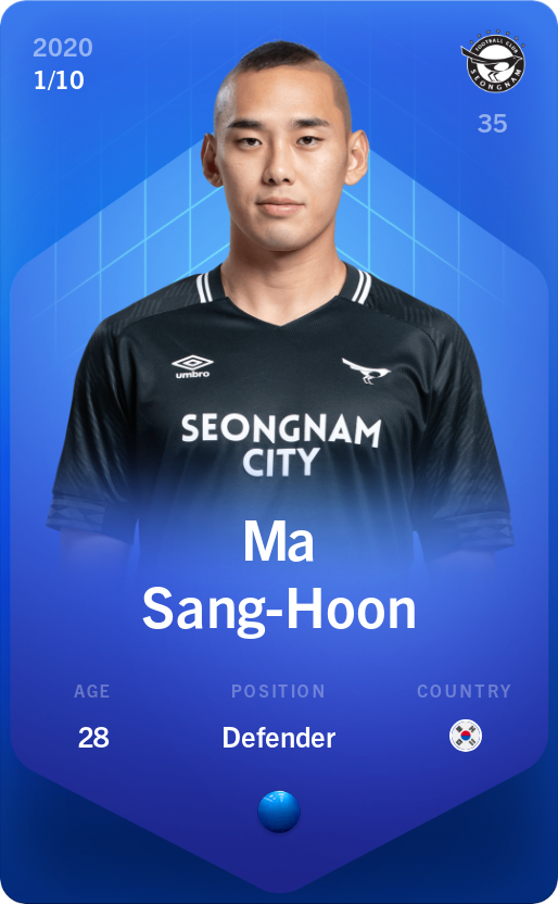 Sorare - Sorare Official - Ma Sang-Hoon 2020-21 • Super Rare 1/10 - NFT # 22036807789652121208420381560451993326857504630522766791078579765004930405554