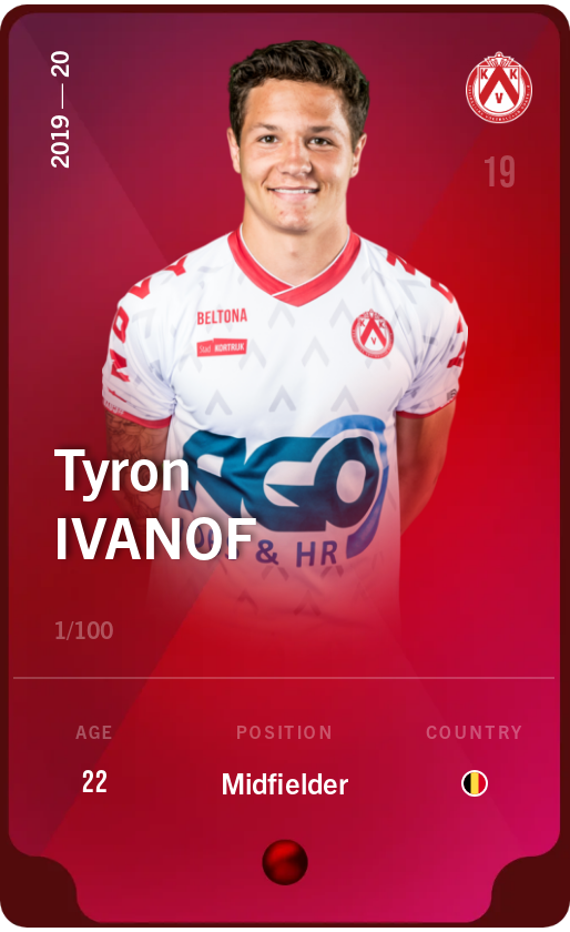 Sorare - Sorare Official - Tyron Ivanof 2019-20 • Rare 1/100 - NFT # 72470098681103248218071620892054975216241083170448661420476059973310247094966
