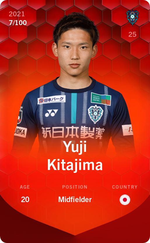 Sorare - Sorare Official - Yuji Kitajima 2021-22 • Rare 7/100 - NFT # 94349189790969689745171663074826306965923840867112111487880227566409698137455