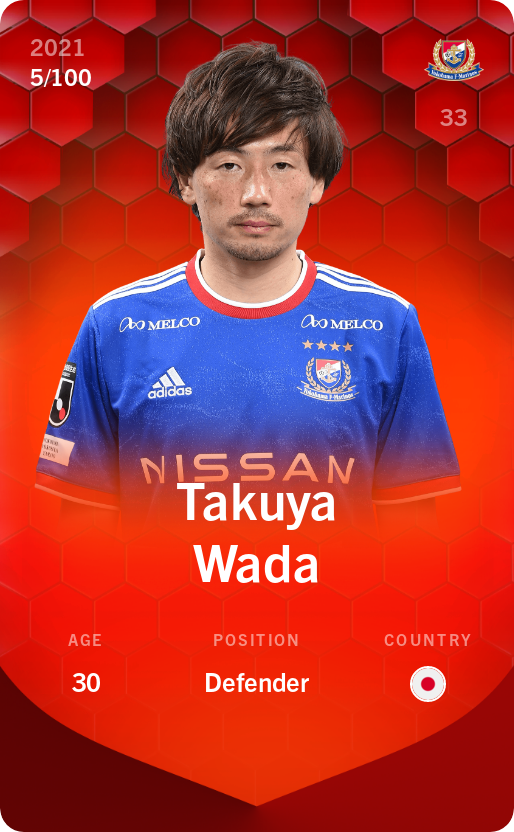 Sorare - Sorare Official - Takuya Wada 2021-22 • Rare 5/100 - NFT # 64657391105079895620801922297959237594256070347225806916920282752288483466132