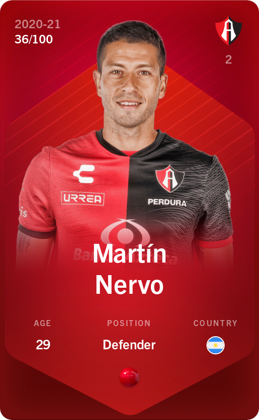 Sorare - Sorare Official - Martín Nervo 2020-21 • Rare 36/100 - NFT # 78973420490834118114980354067068146667688226970939802511563967532126478216077