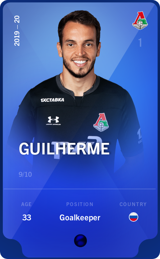 Sorare - Sorare Official - Guilherme 2019-20 • Super Rare 9/10 - NFT # 60618159488055021061081319125122487706190709919744893493710166135969098153863