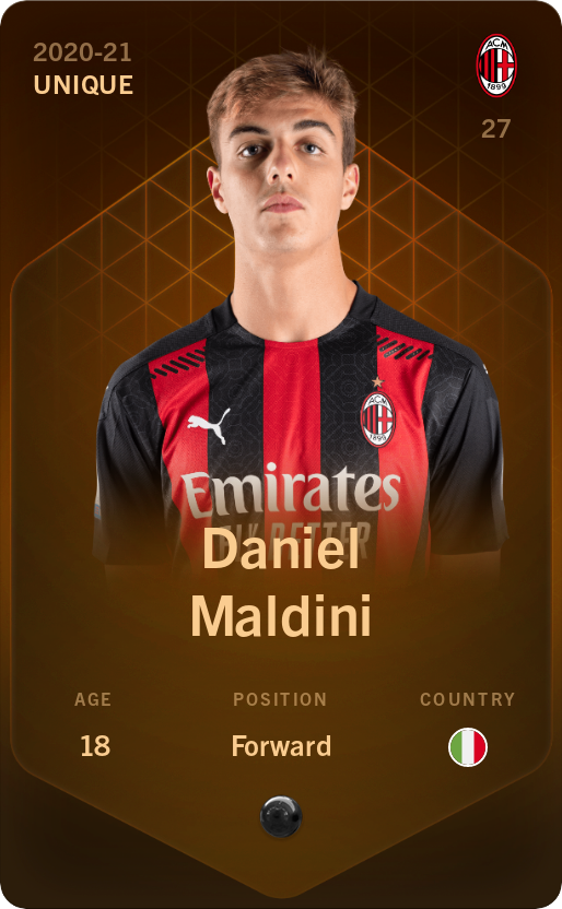 Sorare - Sorare Official - Daniel Maldini 2020-21 • Unique - NFT # 103760300061769564042218146375926147325130390190484688658087603597700588983413