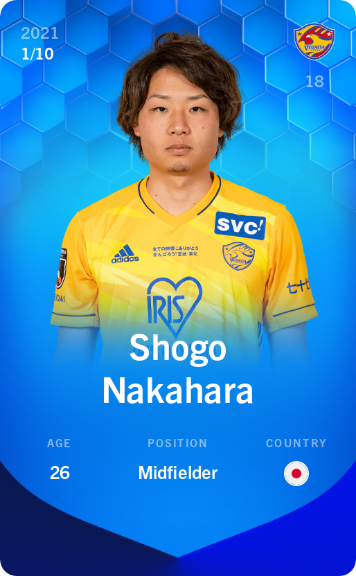 Sorare - Sorare Official - Shogo Nakahara 2021-22 • Super Rare 1/10 - NFT # 104373739634070705437913278702846792927886720150189685877162513632382091303231