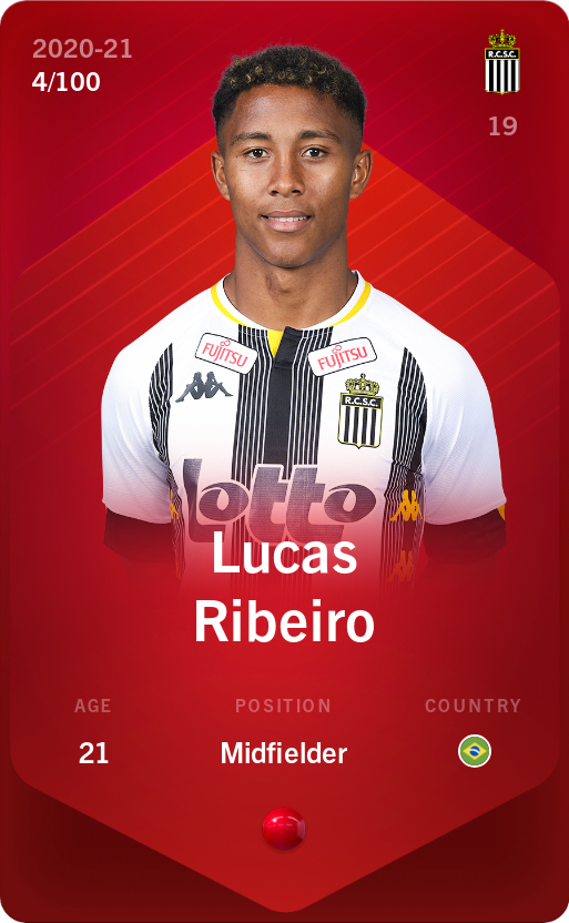 Sorare - Sorare Official - Lucas Ribeiro 2020-21 • Rare 4/100 - NFT # 7764814633932779375770701093569815949559103322774217014633262511560744326583