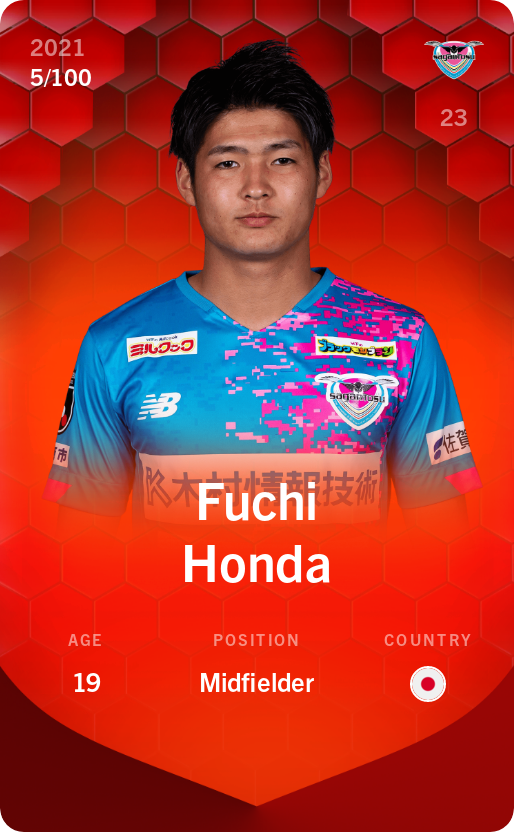 Sorare - Sorare Official - Fuchi Honda 2021-22 • Rare 5/100 - NFT # 74594402352849635413605734825640921477420377745855338681551129458352423438279