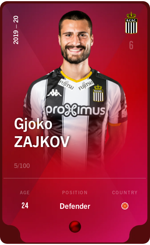 Sorare - Sorare Official - Gjoko Zajkov 2019-20 • Rare 5/100 - NFT # 100371908587913474473841256318544268480207173713681049930055950779934897614852