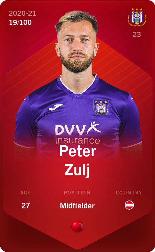 Sorare - Sorare Official - Peter Zulj 2020-21 • Rare 19/100 - NFT # 57674805335101665455966700395408112230236849838342687689898119500896898718480