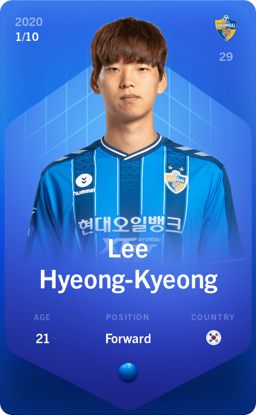 Sorare - Sorare Official - Lee Hyeong-Kyeong 2020-21 • Super Rare 1/10 - NFT # 96519397810450494934499524333141325040015065885118278088362897671820669249948