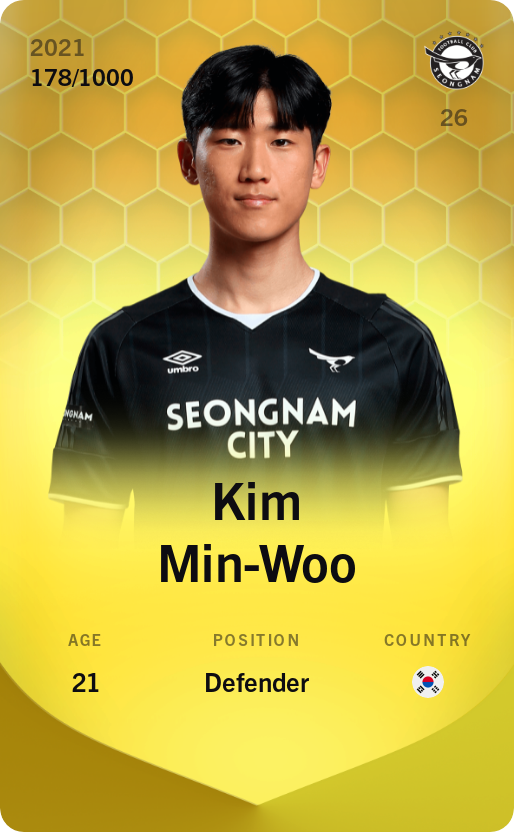 Sorare - Sorare Official - Kim Min-Woo 2021-22 • Limited 178/1000 - NFT # 53976164361711011937431368226510166593403430127755493746087692308161334039346