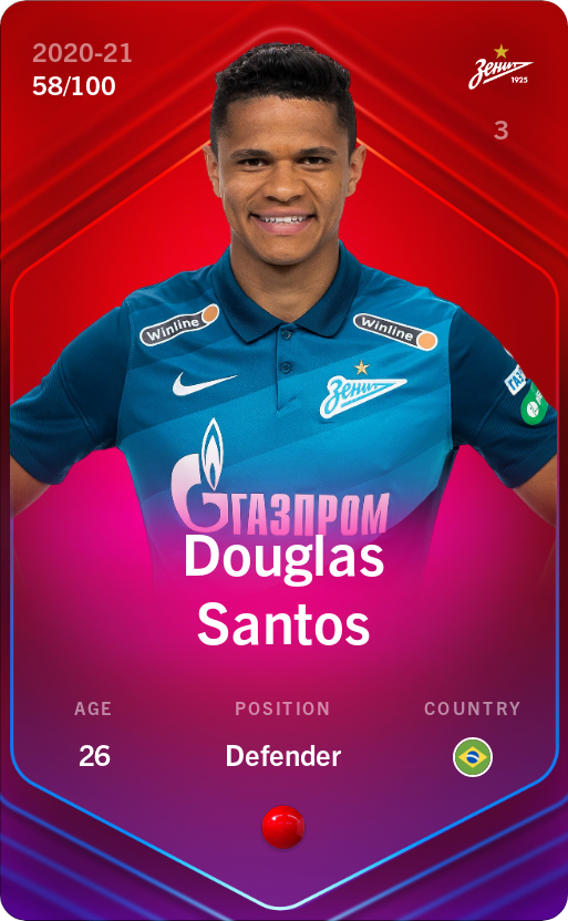 Sorare - Sorare Official - Douglas Santos 2020-21 • Rare 58/100 - NFT # 29752832943763148579210526763759823979642031562523822421215304868406054048408