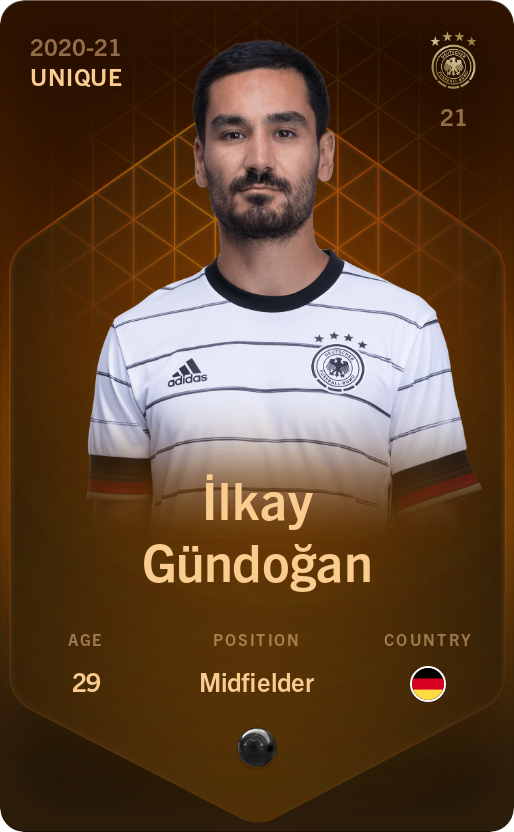 Sorare - Sorare Official - İlkay Gündoğan 2020-21 • Unique - NFT # 112968636321356337990662905193120875650462549662846590527698817440197349104269