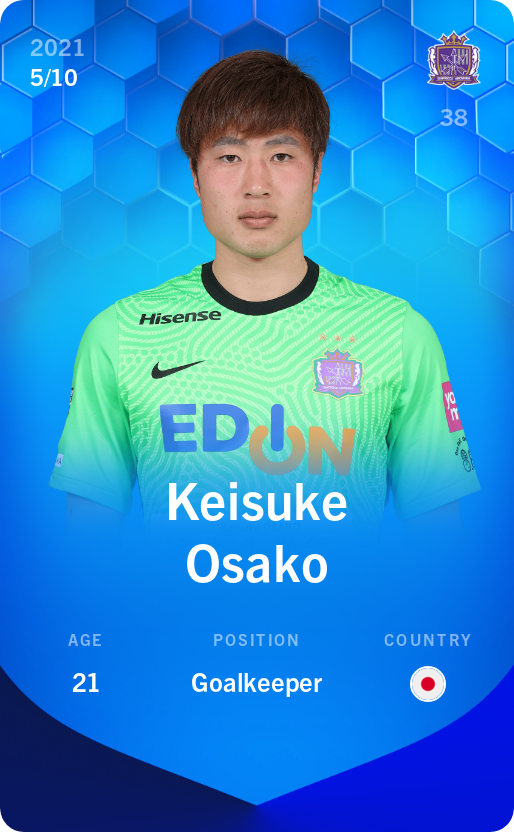 Sorare - Sorare Official - Keisuke Osako 2021-22 • Super Rare 5/10 - NFT # 105512700646197207459942550573520176959691313706401368525881216089804494040317