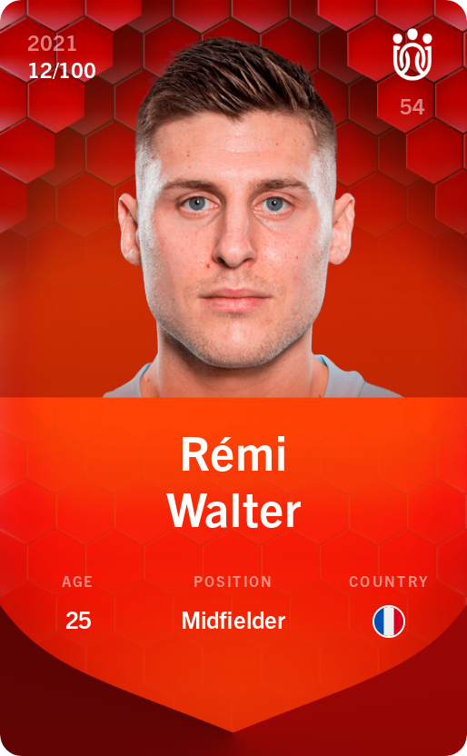 Sorare - Sorare Official - Rémi Walter 2021-22 • Rare 12/100 - NFT # 96443297485164965891674853378879136596252525523834671034014036250948137565508