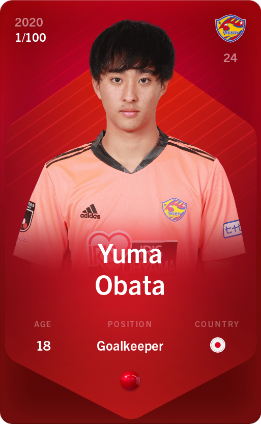 Sorare - Sorare Official - Yuma Obata 2020-21 • Rare 1/100 - NFT # 60337678047686713128849776697852052856706045238692844634936184545087646627362