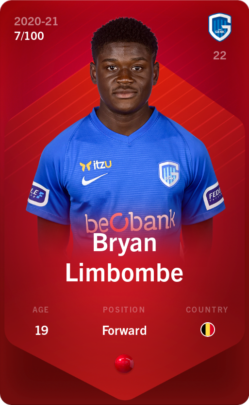 Sorare - Sorare Official - Bryan Limbombe 2020-21 • Rare 7/100 - NFT # 17109474080579058550647499996171546869323174991617172498059700284533794125128
