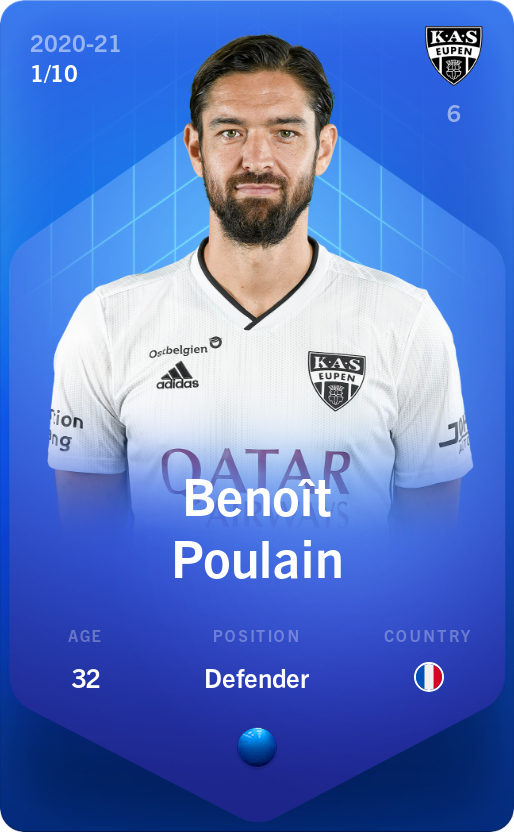 Sorare - Sorare Official - Benoît Poulain 2020-21 • Super Rare 1/10 - NFT # 40037378937800949942045967413496778625877511323108072437851833754764702787198