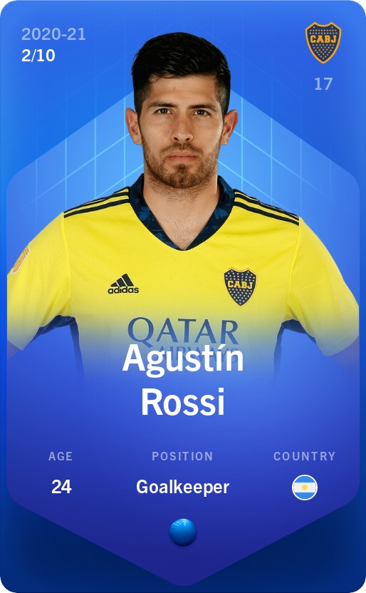 Sorare - Sorare Official - Agustín Rossi 2020-21 • Super Rare 2/10 - NFT # 102648351005817190983682959665319553099662361669815649299621899149330719486204