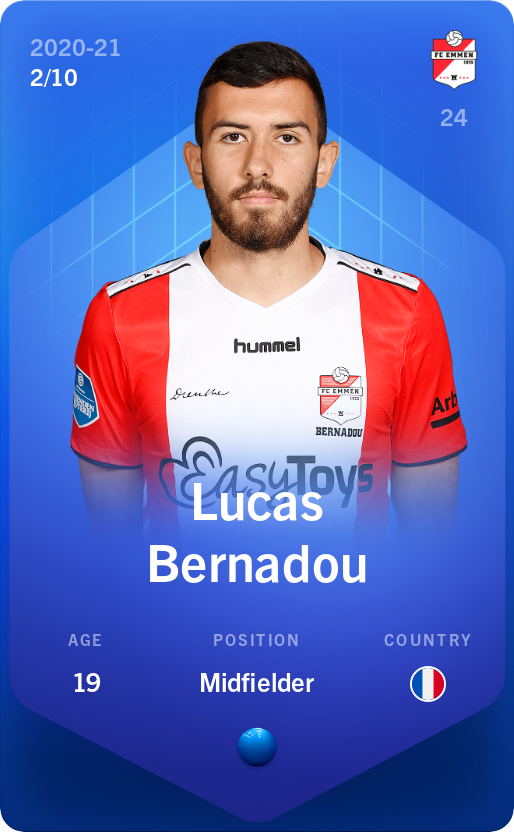 Sorare - Sorare Official - Lucas Bernadou 2020-21 • Super Rare 2/10 - NFT # 4786955833622175364402516991296723774862934181478356555646526702128181215343